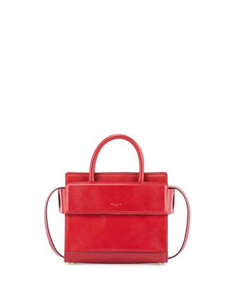 Givenchy Horizon Mini Leather Satchel Bag, Red 